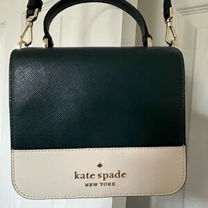 Kate Spade Dark Green and Cream Shoulder/ Crossbody bag